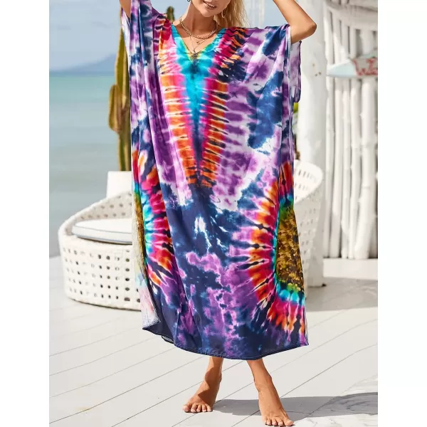 Bsubseach Women Kaftan Dress Print Swimsuit Cover Up Plus Szie Caftans Maxi Beach Dress