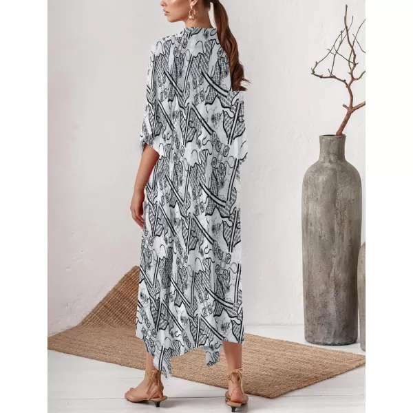 Bsubseach Women Kaftan Dresses Caftan Loungewear Maxi Dress Swimsuit Cover Up Beachwear