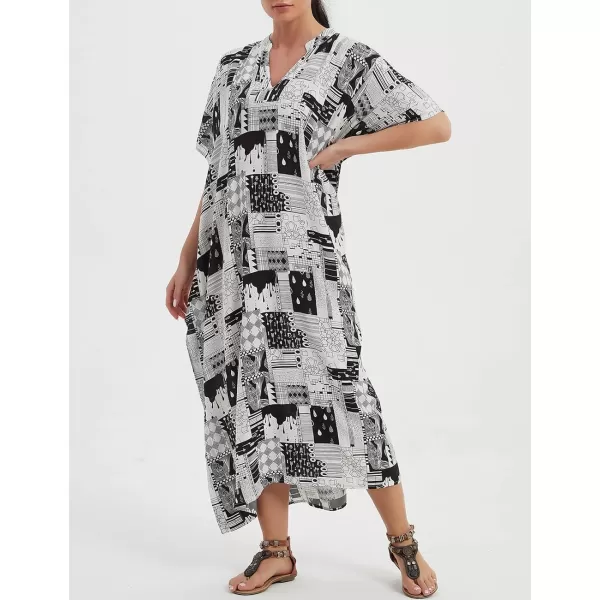 Bsubseach Women Kaftan Dresses Caftan Loungewear Maxi Dress Swimsuit Cover Up Beachwear