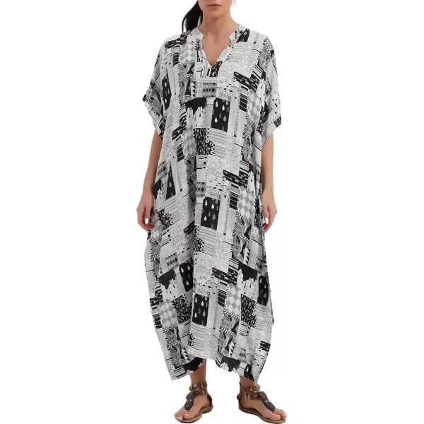 Bsubseach Women Kaftan Dresses Caftan Loungewear Maxi Dress Swimsuit Cover Up Beachwear
