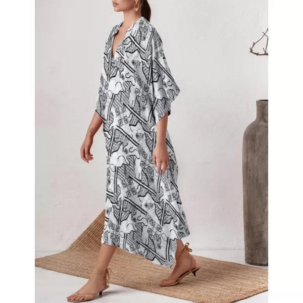 Bsubseach Women Kaftan Dresses Caftan Loungewear Maxi Dress Swimsuit Cover Up Beachwear