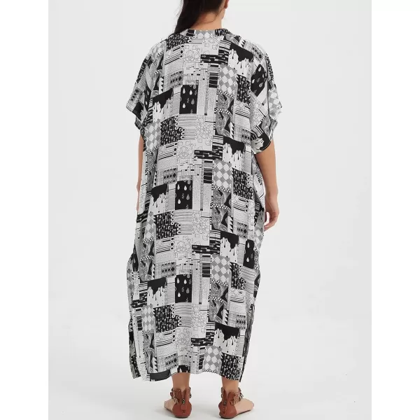 Bsubseach Women Kaftan Dresses Caftan Loungewear Maxi Dress Swimsuit Cover Up Beachwear