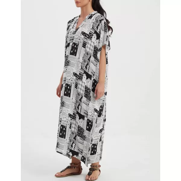 Bsubseach Women Kaftan Dresses Caftan Loungewear Maxi Dress Swimsuit Cover Up Beachwear