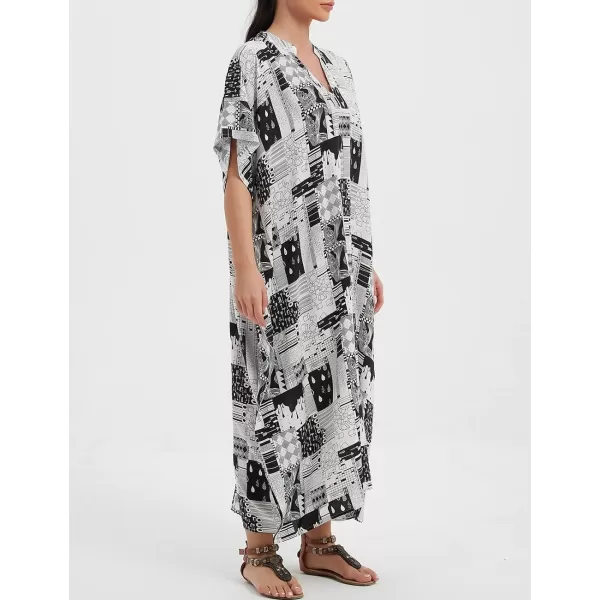 Bsubseach Women Kaftan Dresses Caftan Loungewear Maxi Dress Swimsuit Cover Up Beachwear