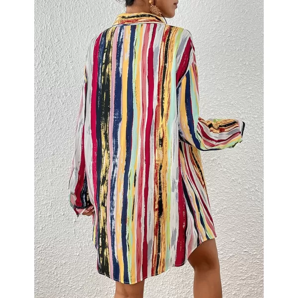 Bsubseach Women Long Sleeve Beach Shirt Blouses Bathing Suit Cover Up Button Down Collar