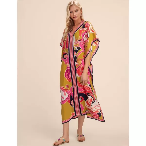 Bsubseach Women Plus Size Kaftan Dress Swimsuit Cover Up Caftan Maxi Beach Dresses