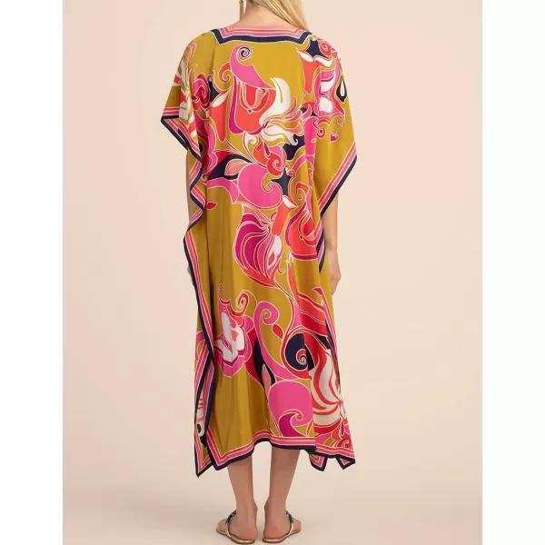 Bsubseach Women Plus Size Kaftan Dress Swimsuit Cover Up Caftan Maxi Beach Dresses