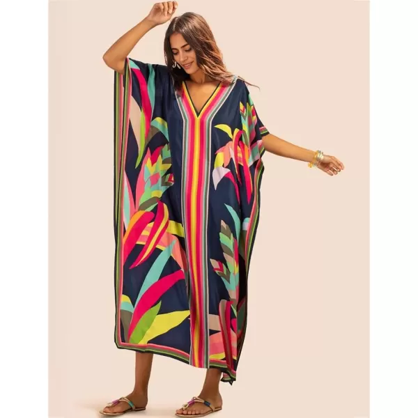 Bsubseach Women Plus Size Kaftan Dress Swimsuit Cover Up Caftan Maxi Beach Dresses