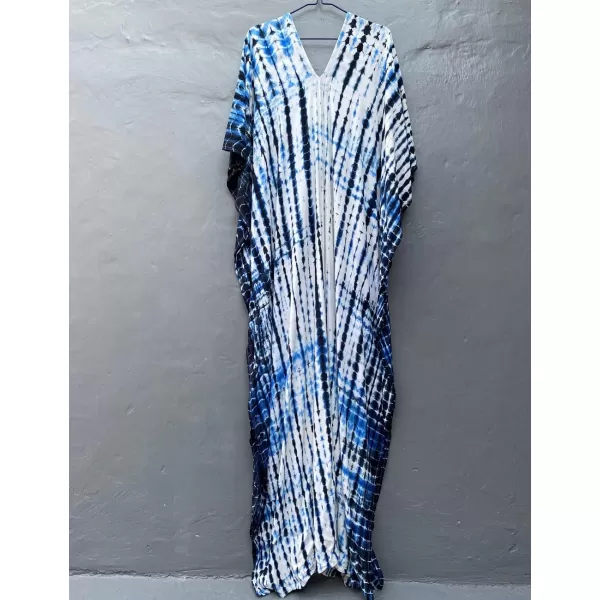 Bsubseach Women Print Beach Kaftan Dress Short Sleeve Plus Size Bathing Suit Cover Ups