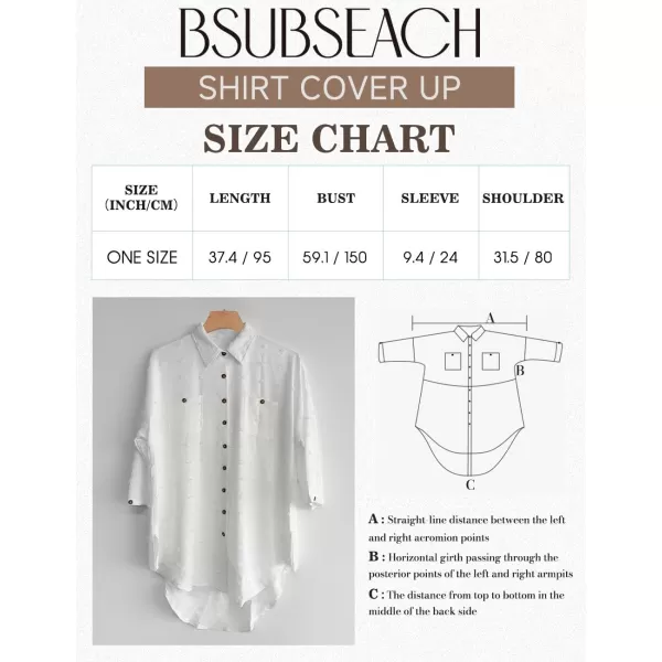 Bsubseach Women Swimsuit Coverup Blouse Button Down Shirt Dresses Swiss Dot Tops
