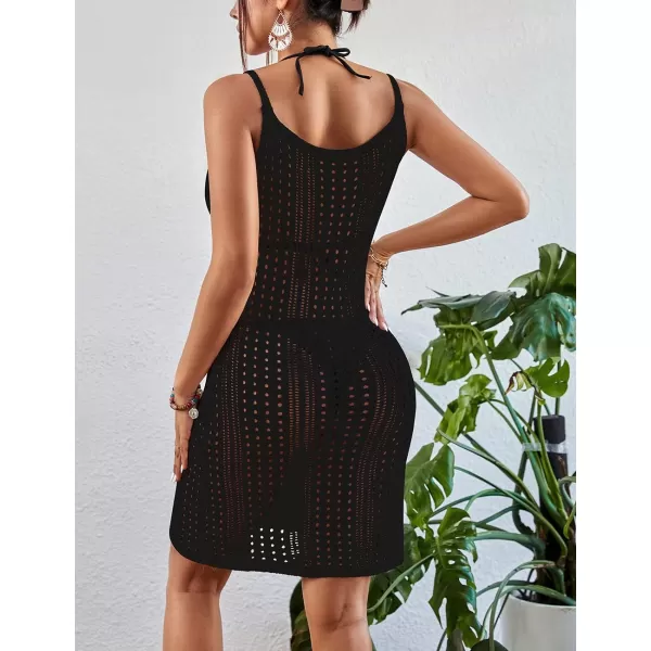 Bsubseach Women Swimsuits Cover Ups Crochet Bathing Suit Bikini Coverup Sleeveless Beach Dress Swimwear