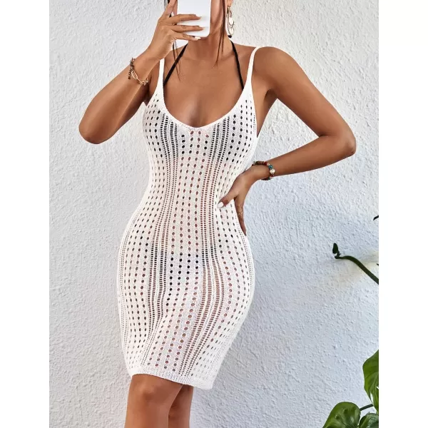 Bsubseach Women Swimsuits Cover Ups Crochet Bathing Suit Bikini Coverup Sleeveless Beach Dress Swimwear