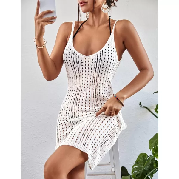 Bsubseach Women Swimsuits Cover Ups Crochet Bathing Suit Bikini Coverup Sleeveless Beach Dress Swimwear