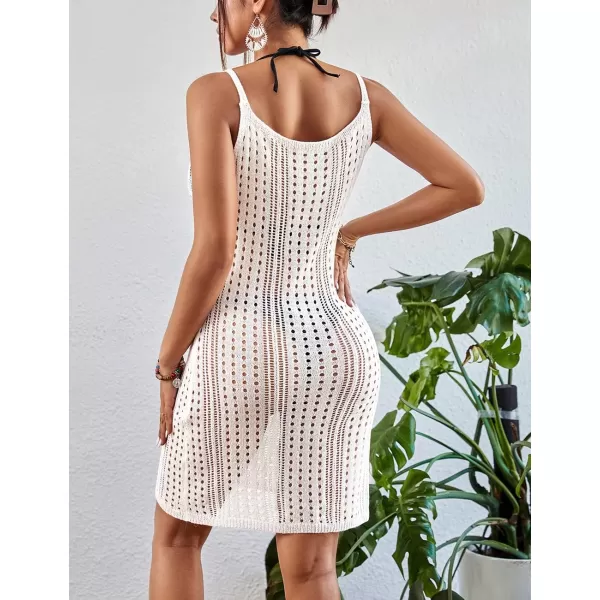 Bsubseach Women Swimsuits Cover Ups Crochet Bathing Suit Bikini Coverup Sleeveless Beach Dress Swimwear