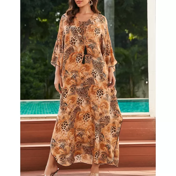 Bsubseach Womens Caftan Print Kaftan Dresses for Women Bohemia Swimsuit Cover Up Casual Resort Wear