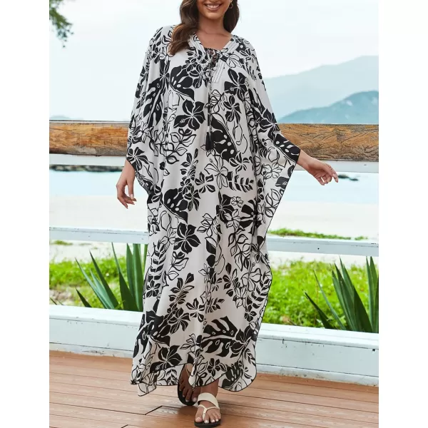Bsubseach Womens Caftan Print Kaftan Dresses for Women Bohemia Swimsuit Cover Up Casual Resort Wear