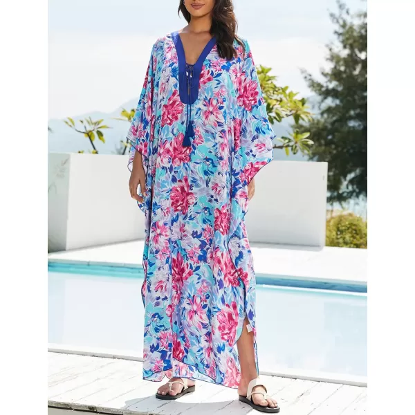 Bsubseach Womens Caftan Print Kaftan Dresses for Women Bohemia Swimsuit Cover Up Casual Resort Wear