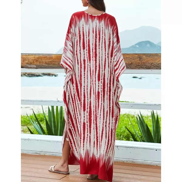 Bsubseach Womens Caftan Print Kaftan Dresses for Women Bohemia Swimsuit Cover Up Casual Resort Wear