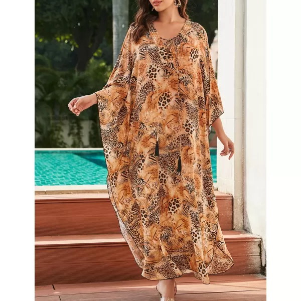 Bsubseach Womens Caftan Print Kaftan Dresses for Women Bohemia Swimsuit Cover Up Casual Resort Wear