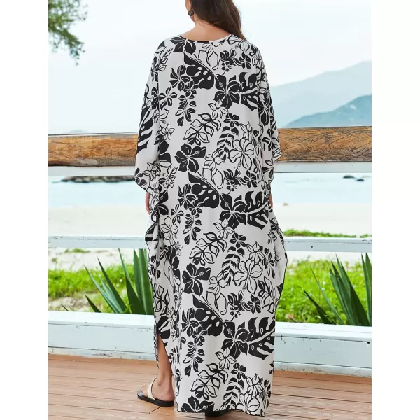Bsubseach Womens Caftan Print Kaftan Dresses for Women Bohemia Swimsuit Cover Up Casual Resort Wear