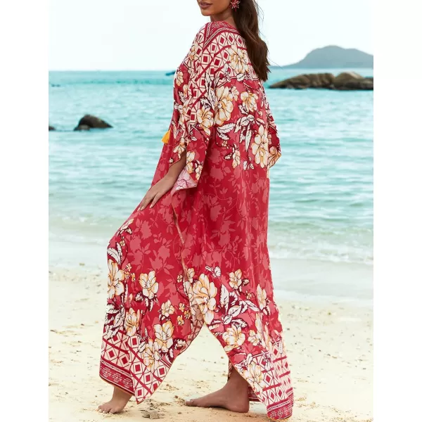 Bsubseach Womens Caftan Print Kaftan Dresses for Women Bohemia Swimsuit Cover Up Casual Resort Wear