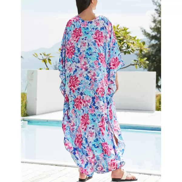 Bsubseach Womens Caftan Print Kaftan Dresses for Women Bohemia Swimsuit Cover Up Casual Resort Wear
