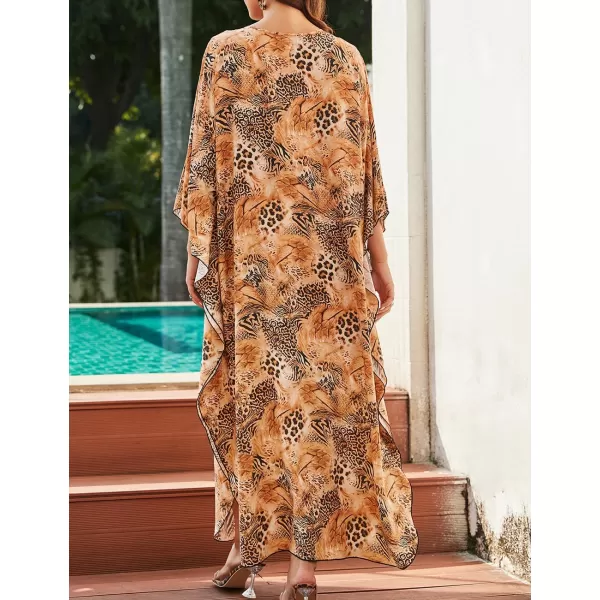 Bsubseach Womens Caftan Print Kaftan Dresses for Women Bohemia Swimsuit Cover Up Casual Resort Wear