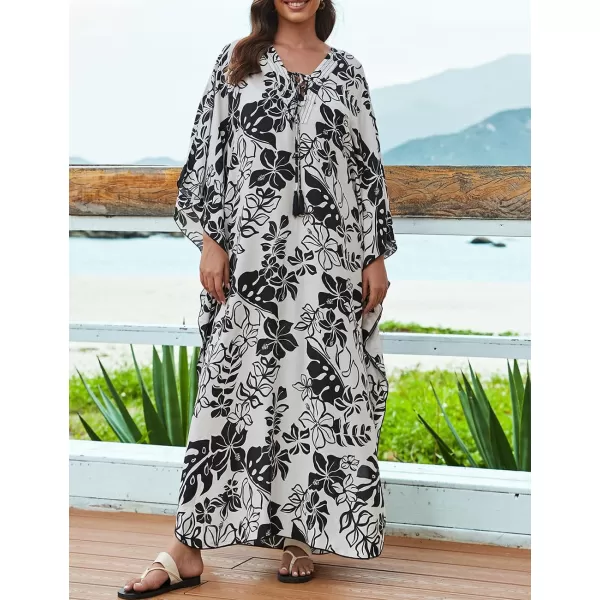 Bsubseach Womens Caftan Print Kaftan Dresses for Women Bohemia Swimsuit Cover Up Casual Resort Wear