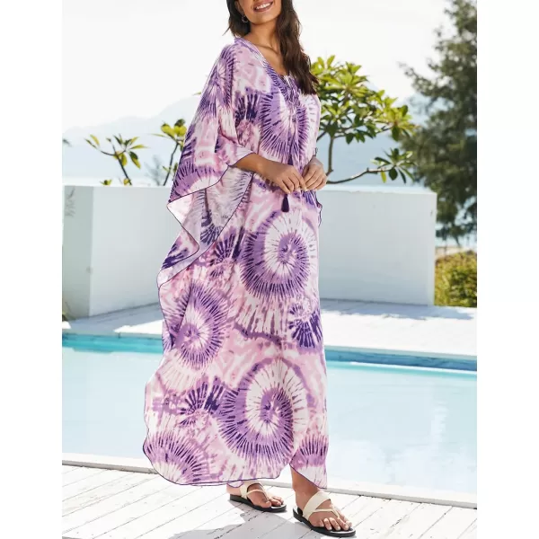 Bsubseach Womens Caftan Print Kaftan Dresses for Women Bohemia Swimsuit Cover Up Casual Resort Wear