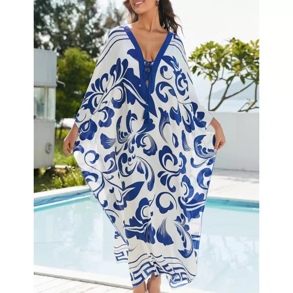 Bsubseach Womens Caftan Print Kaftan Dresses for Women Bohemia Swimsuit Cover Up Casual Resort Wear