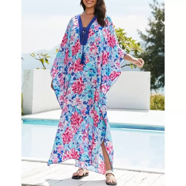 Bsubseach Womens Caftan Print Kaftan Dresses for Women Bohemia Swimsuit Cover Up Casual Resort Wear
