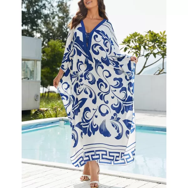 Bsubseach Womens Caftan Print Kaftan Dresses for Women Bohemia Swimsuit Cover Up Casual Resort Wear