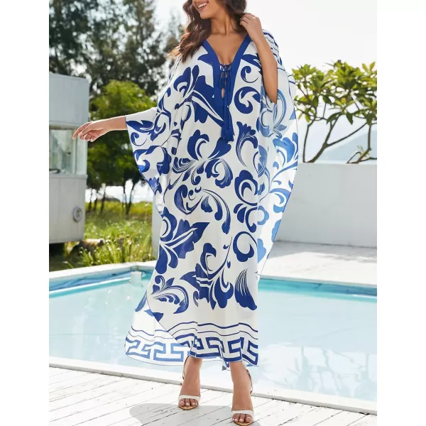 Bsubseach Womens Caftan Print Kaftan Dresses for Women Bohemia Swimsuit Cover Up Casual Resort Wear