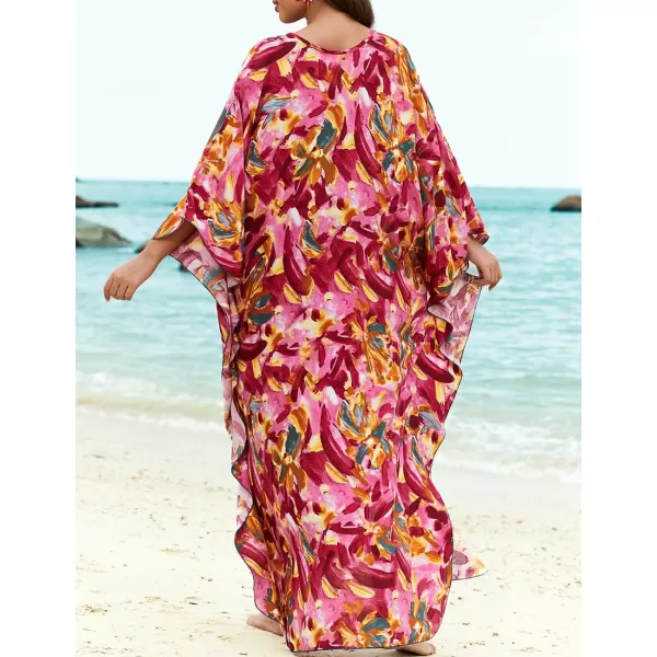 Bsubseach Womens Caftan Print Kaftan Dresses for Women Bohemia Swimsuit Cover Up Casual Resort Wear