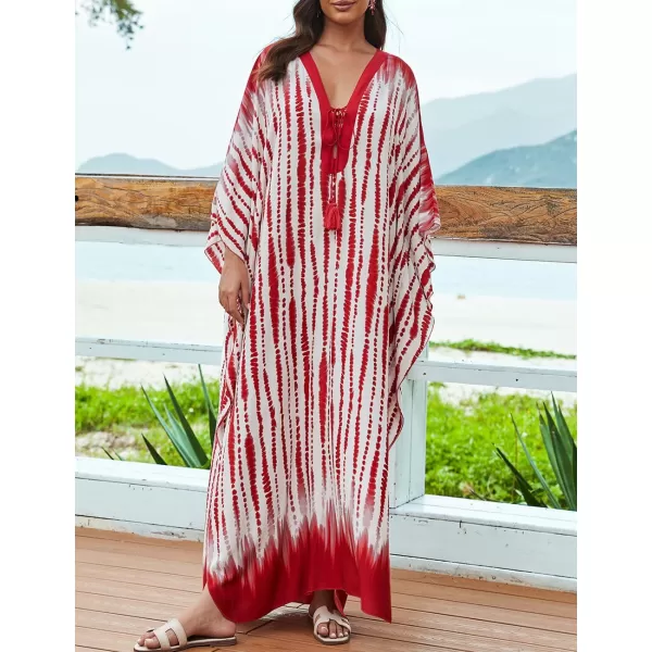Bsubseach Womens Caftan Print Kaftan Dresses for Women Bohemia Swimsuit Cover Up Casual Resort Wear