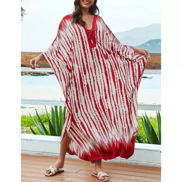 Bsubseach Womens Caftan Print Kaftan Dresses for Women Bohemia Swimsuit Cover Up Casual Resort Wear