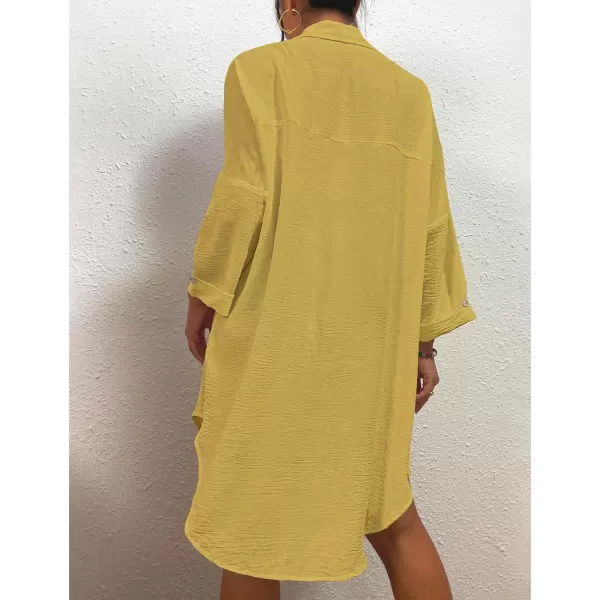 Bsubseach Womens Modern Swimsuit Cover Up Blouse Button Down Shirt Dresses Tops