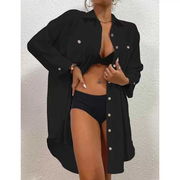 Bsubseach Womens Modern Swimsuit Cover Up Blouse Button Down Shirt Dresses Tops