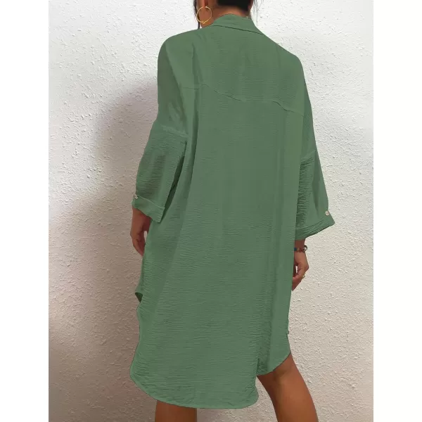 Bsubseach Womens Modern Swimsuit Cover Up Blouse Button Down Shirt Dresses Tops