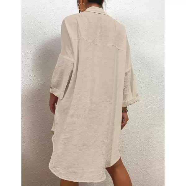 Bsubseach Womens Modern Swimsuit Cover Up Blouse Button Down Shirt Dresses Tops