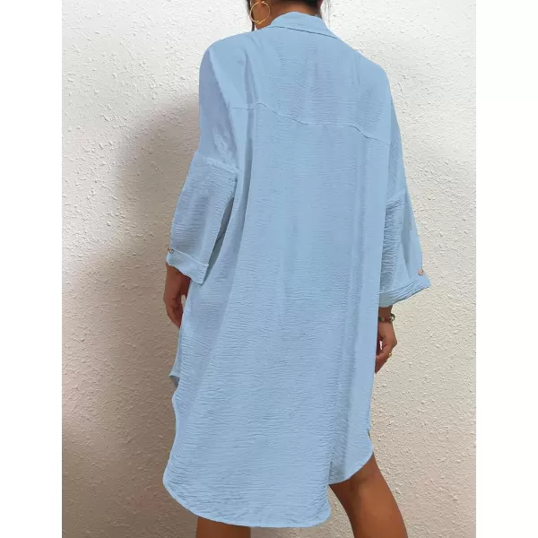 Bsubseach Womens Modern Swimsuit Cover Up Blouse Button Down Shirt Dresses Tops