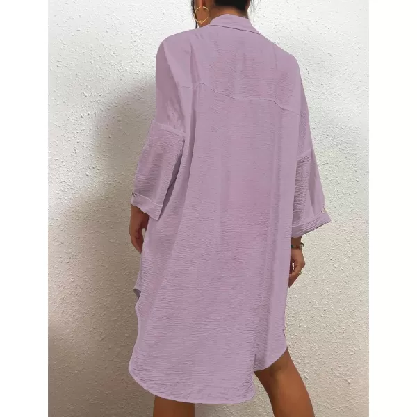 Bsubseach Womens Modern Swimsuit Cover Up Blouse Button Down Shirt Dresses Tops