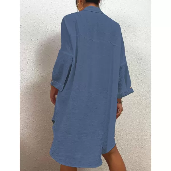 Bsubseach Womens Modern Swimsuit Cover Up Blouse Button Down Shirt Dresses Tops