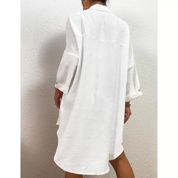 Bsubseach Womens Modern Swimsuit Cover Up Blouse Button Down Shirt Dresses Tops