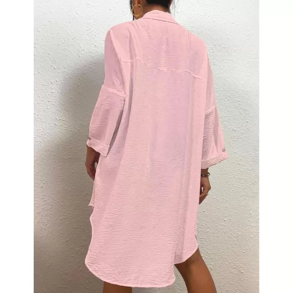 Bsubseach Womens Modern Swimsuit Cover Up Blouse Button Down Shirt Dresses Tops