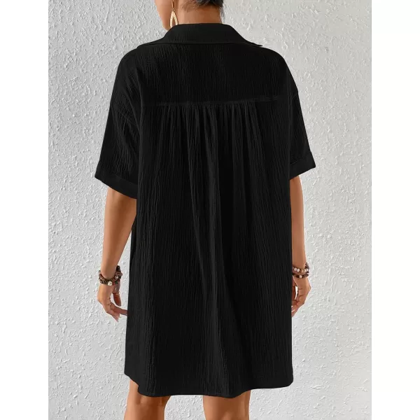 Bsubseach Women's Swimwear Cover Ups Short Sleeve Bathing Suit Cover Up Button Down Blouse
