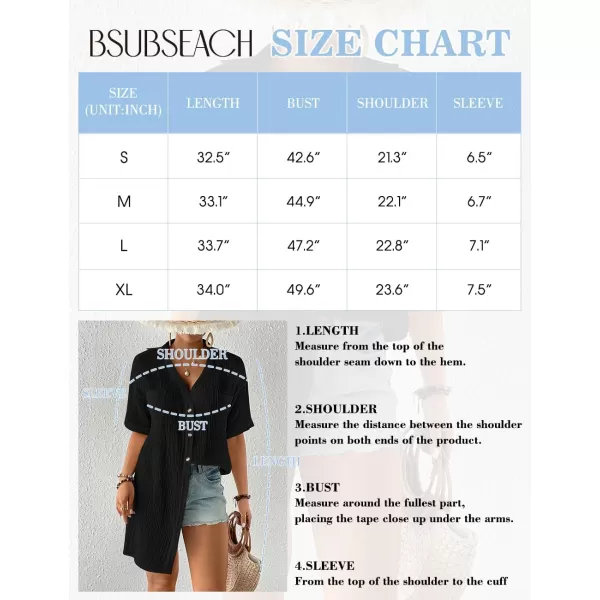 Bsubseach Women's Swimwear Cover Ups Short Sleeve Bathing Suit Cover Up Button Down Blouse