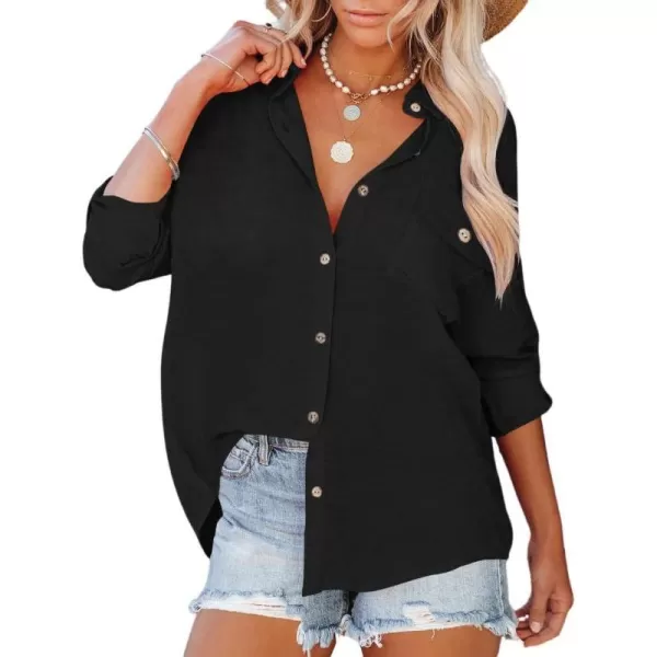 Bsubseach Button Down Shirt Cover Up Bathing Suit Coverups for Women Summer Casual Blouse