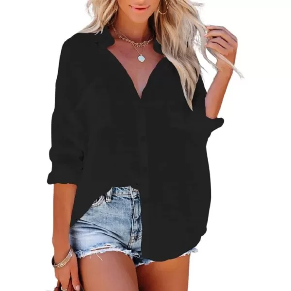 Bsubseach Button Down Shirt Cover Up Bathing Suit Coverups for Women Summer Casual Blouse