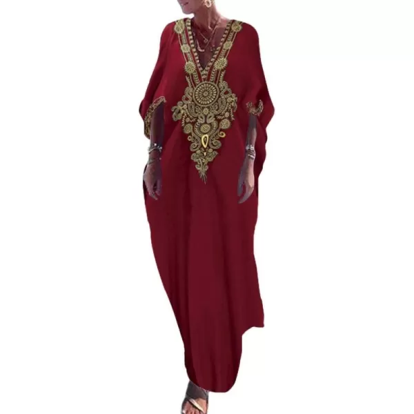 Bsubseach Caftan Cover Up for Swimwear Women Plus Size Kaftan Swimsuit Coverup Embroidery